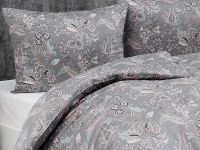 Kvalitní saténové povlečení Florin s romantických vzorem v šedo-pudrové barvy Matějovský