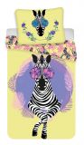 Bavlněné povlečení s motivem zebry na žlutém podkladu - Zebra | 1x 140/200, 1x 90/70