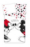 Povlečení Mickey a Minnie dávající si pusu Love 04 | 1x 140/200, 1x 90/70