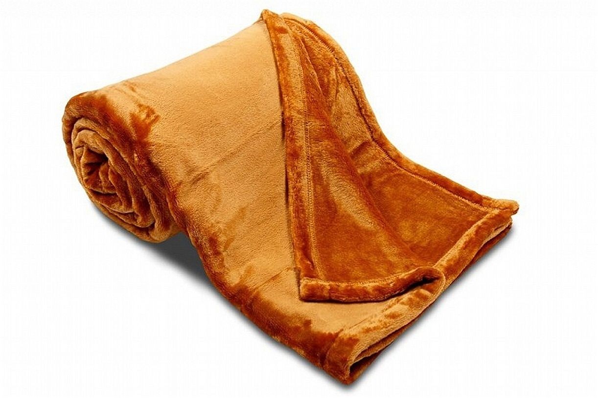 Kvalitní mikroflanelová deka v okrové barvě Svitap